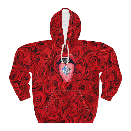 Digital Red Rose Unisex Pullover Hoodie (AOP)