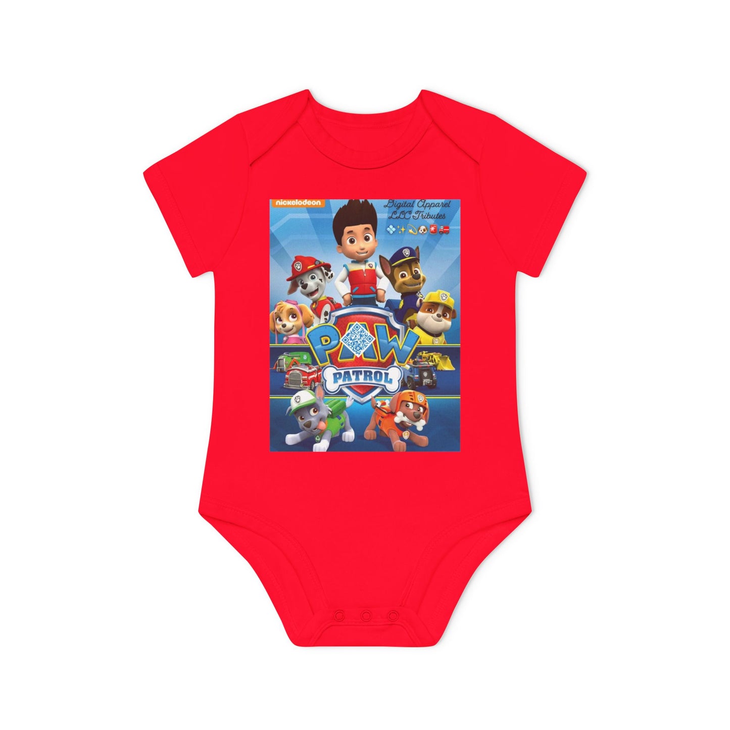 Digital Paw Patrol Tribute Baby Organic Short Sleeve Bodysuit