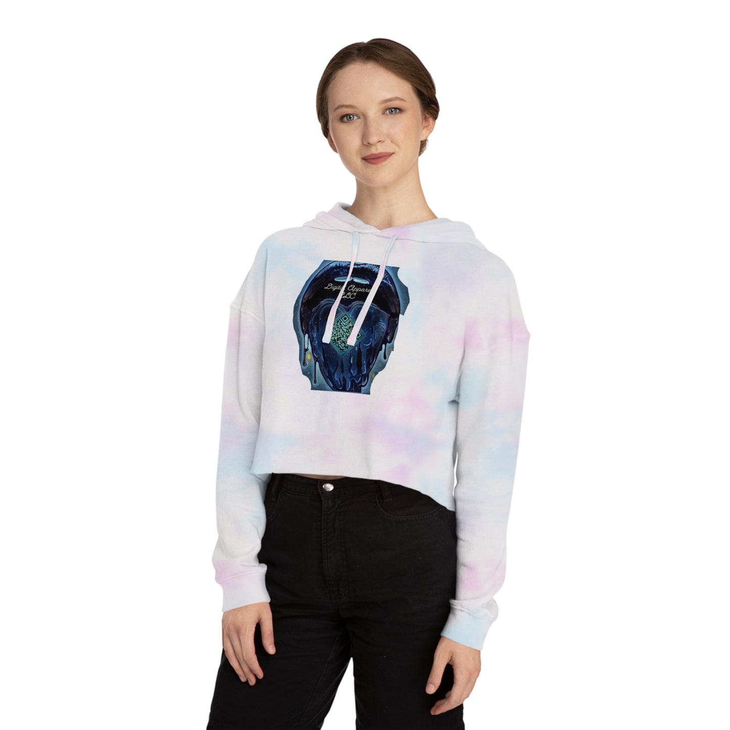 Women’s Digital Cropped Hooded Sweatshirt