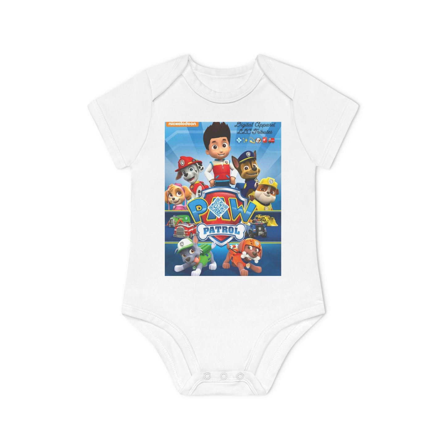 Digital Paw Patrol Tribute Baby Organic Short Sleeve Bodysuit