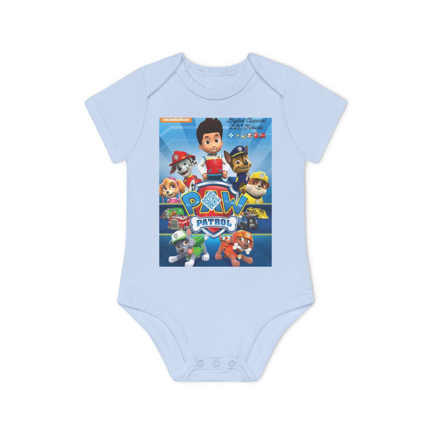 Digital Paw Patrol Tribute Baby Organic Short Sleeve Bodysuit