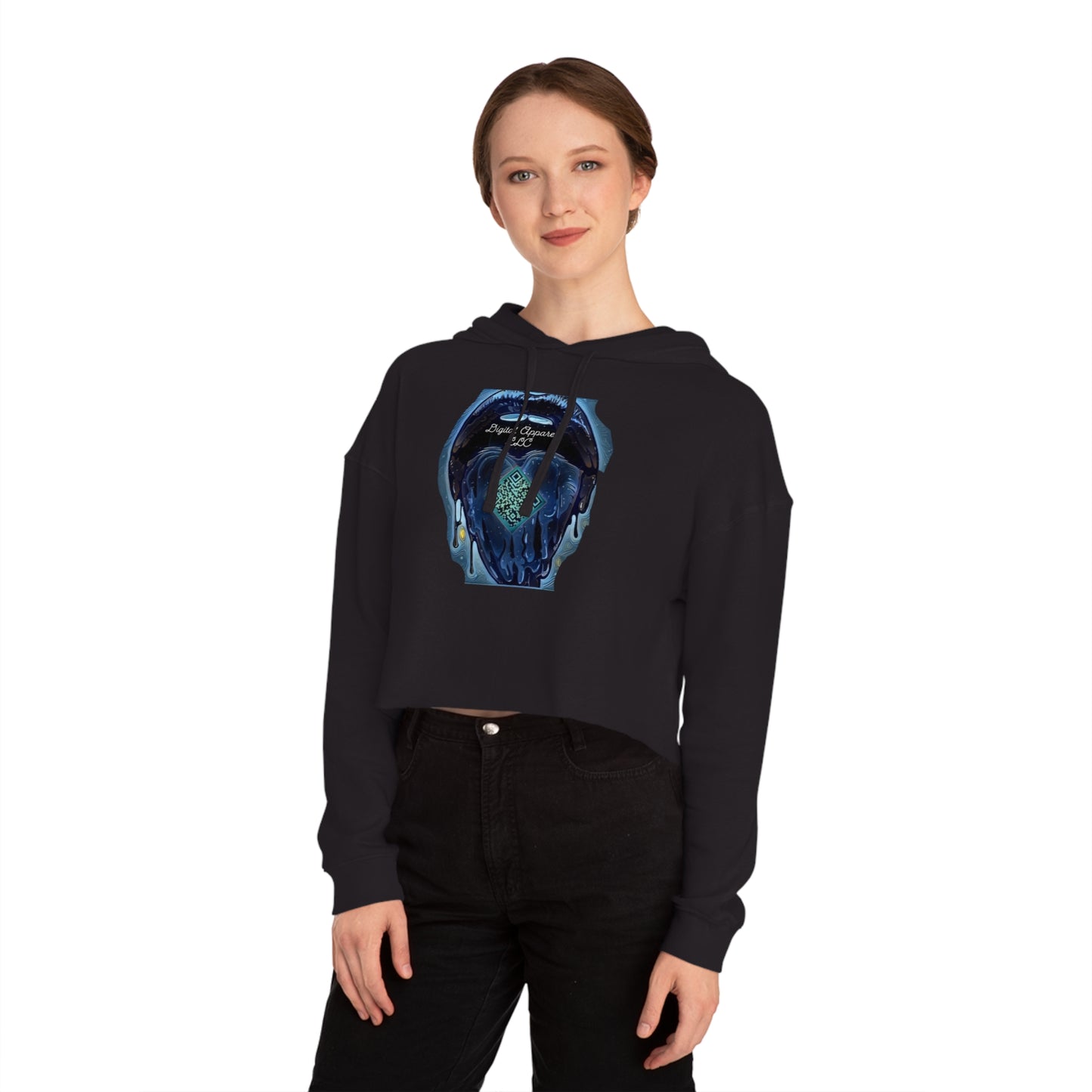 Women’s Digital Cropped Hooded Sweatshirt