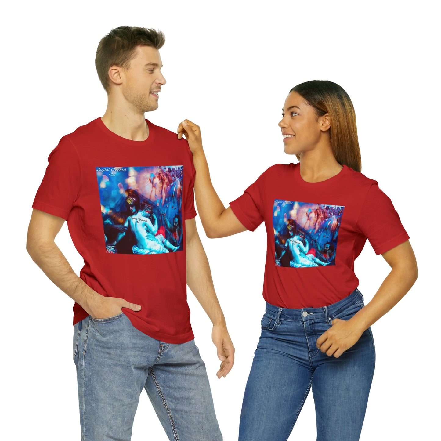 Adonis&Aphrodite Burning Hearts of Desire Unisex Jersey Short Sleeve Tee